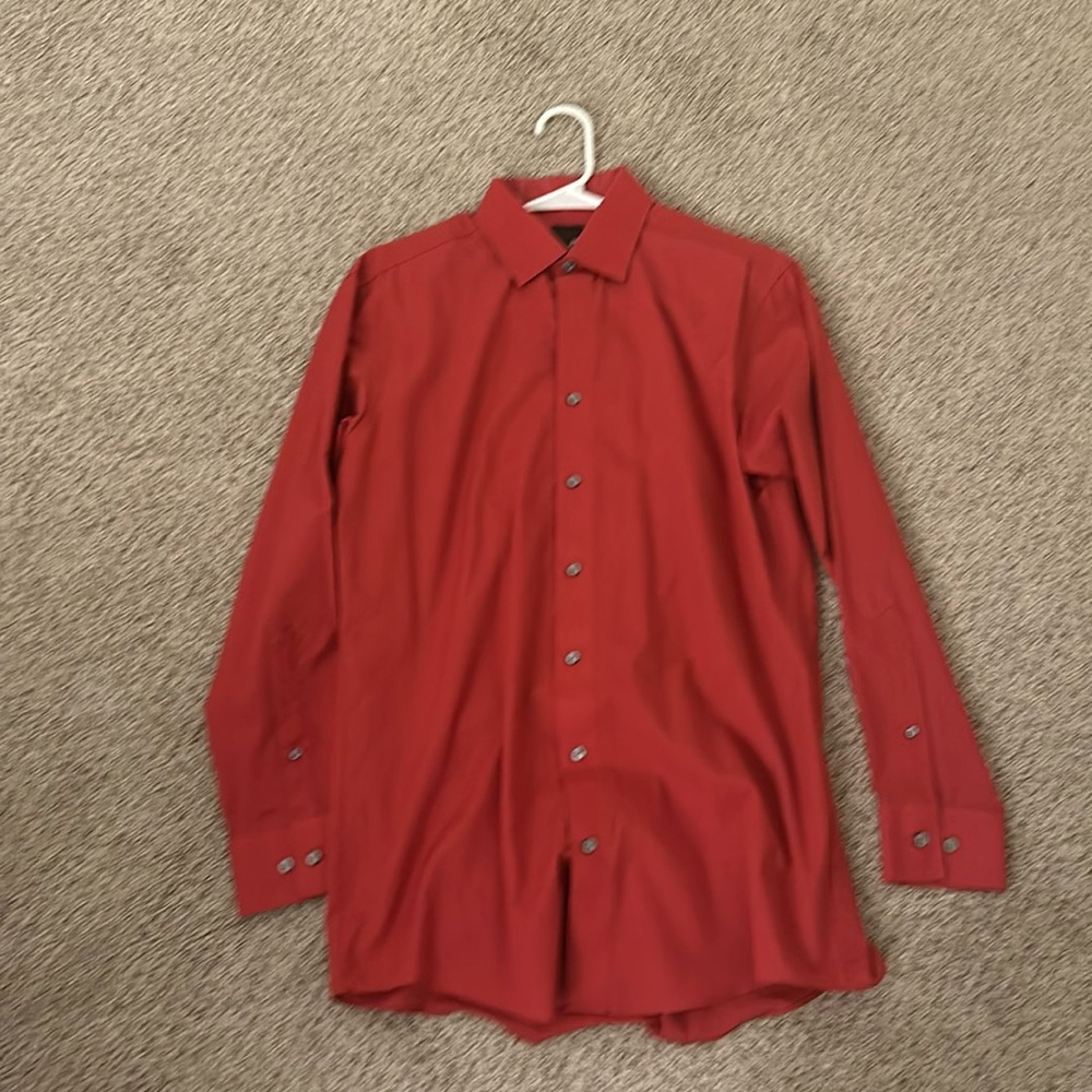 JF J. Ferrar Men’s Red Dress Shirt. Medium